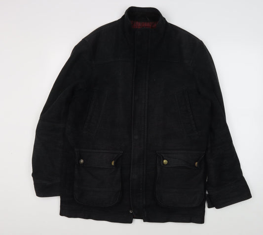 Thomas Nash Men's Black Mid-Length Jacket Size S