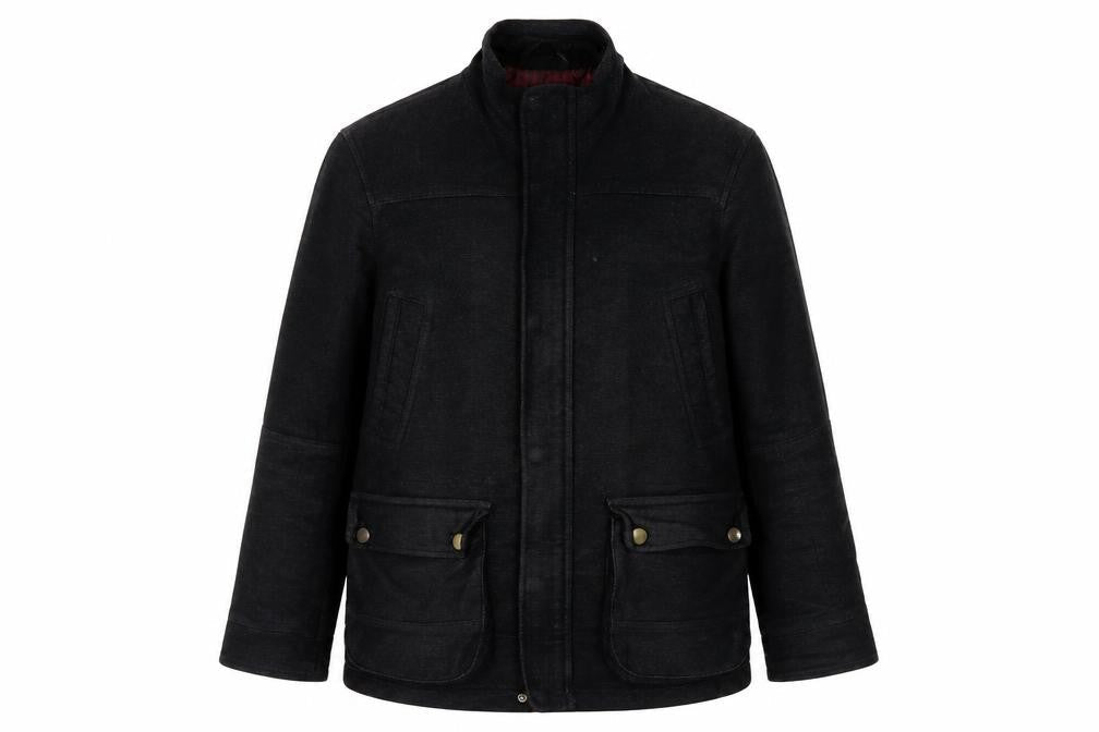 Thomas Nash Men's Black Mid-Length Jacket Size S