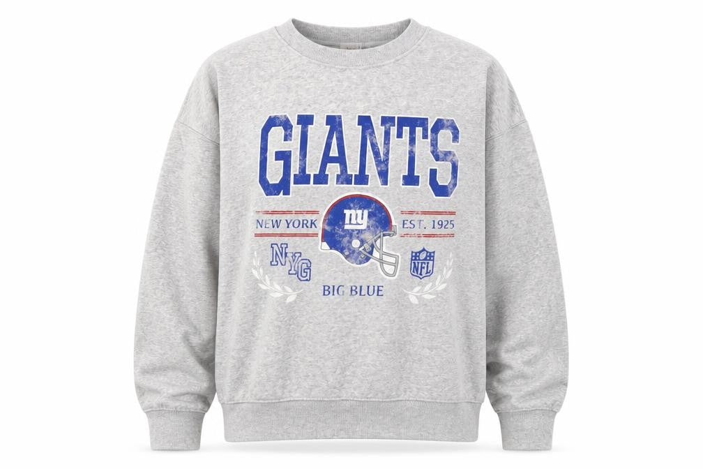 H&M Grey Giants Logo Sweatshirt, Unisex M, Casual