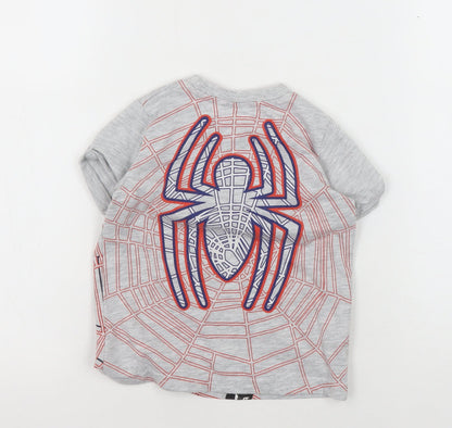 Preloved Marvel Spider-Man Boys Grey T-Shirt 2-3 Years Graphic Print - Back