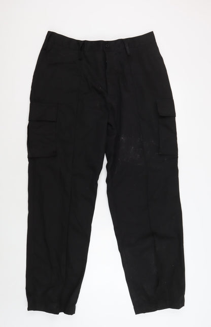 Gear Womens Black Cargo Trousers L Button Pockets