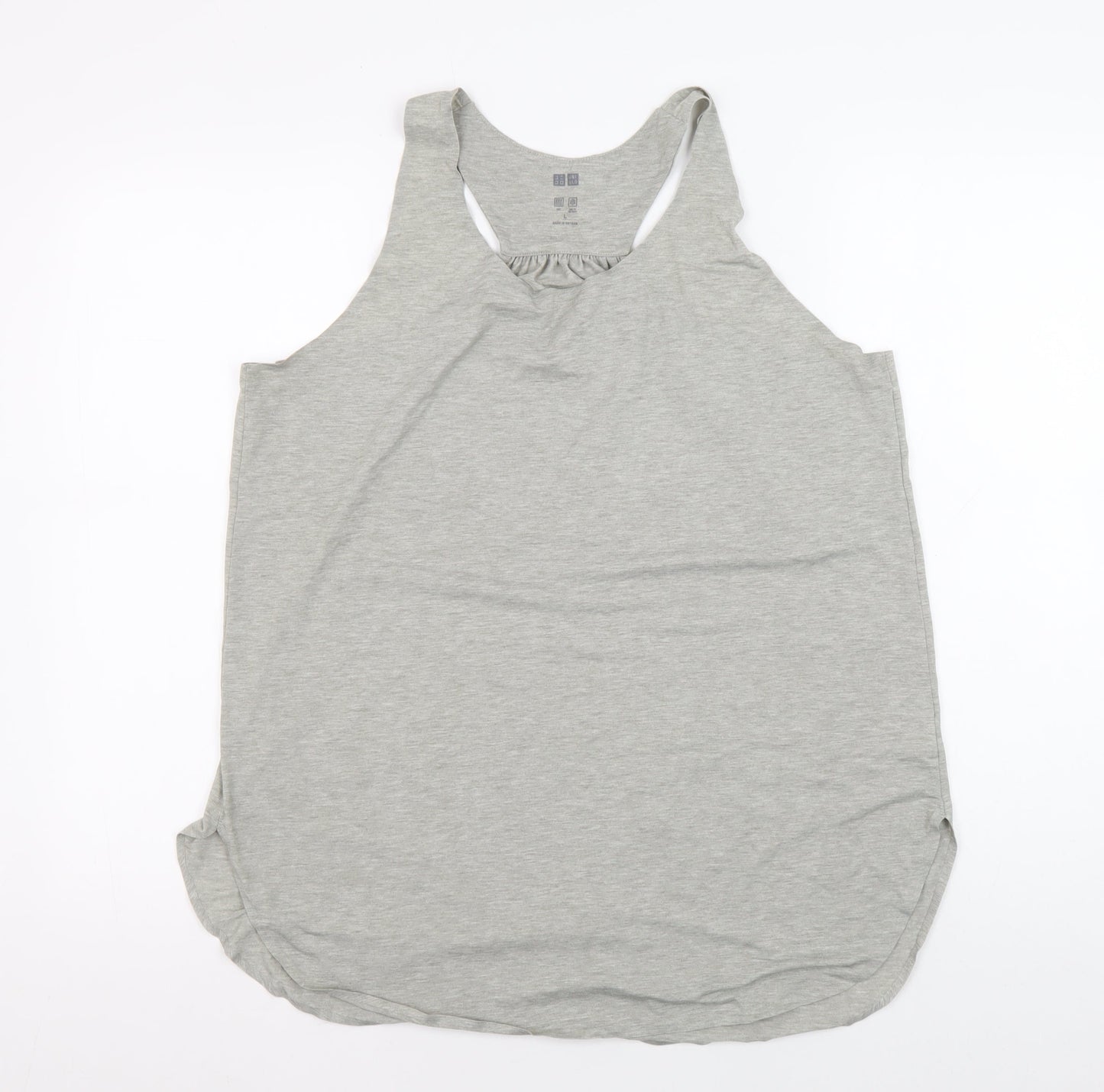 Uniqlo Women's Grey Racerback Tank Top L Regular Fit