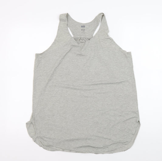 Uniqlo Women's Grey Racerback Tank Top L Regular Fit
