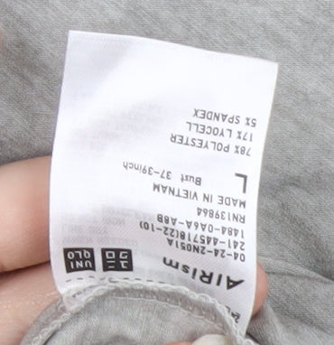 Uniqlo Women's Grey Racerback Tank Top L Regular Fit