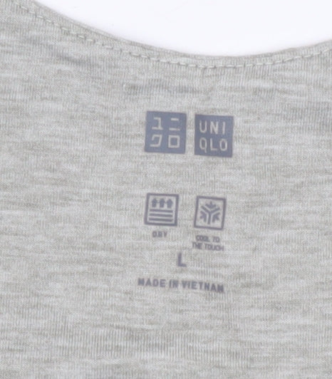 Uniqlo Women's Grey Racerback Tank Top L Regular Fit