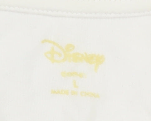 Disney Unisex White T-Shirt L Mickey Mouse Casual