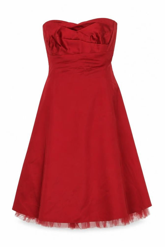 Warehouse Red Hi-Low Strapless Dress Size 12