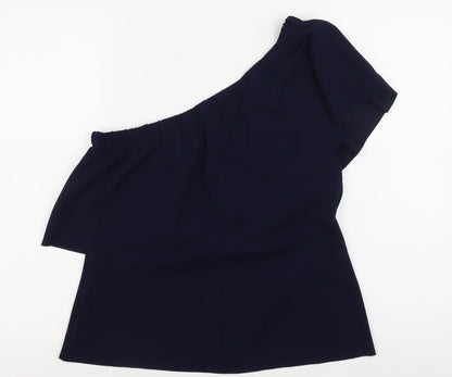 Warehouse Women's Blue One Shoulder Blouse Size 14