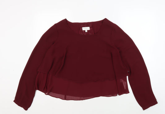 Apricot Women’s Red Lace Cropped Blouse Size 12