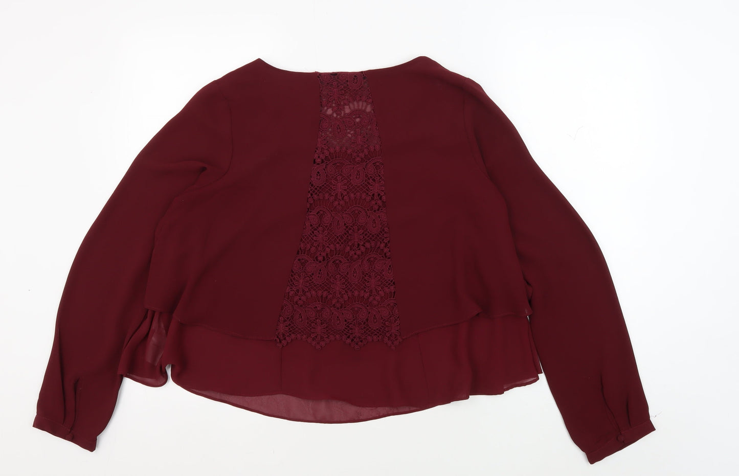 Apricot Women’s Red Lace Cropped Blouse Size 12