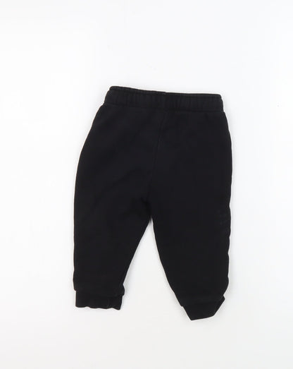 Back view of Puma boys’ black jogger trousers s - activewear cotton blend