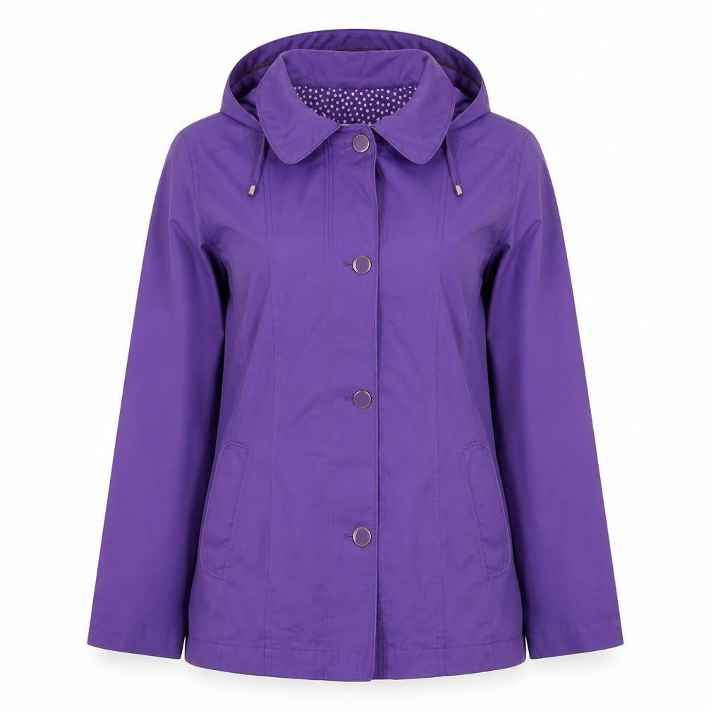 Marks & Spencer Women's Purple Hooded Rain Coat Size 14