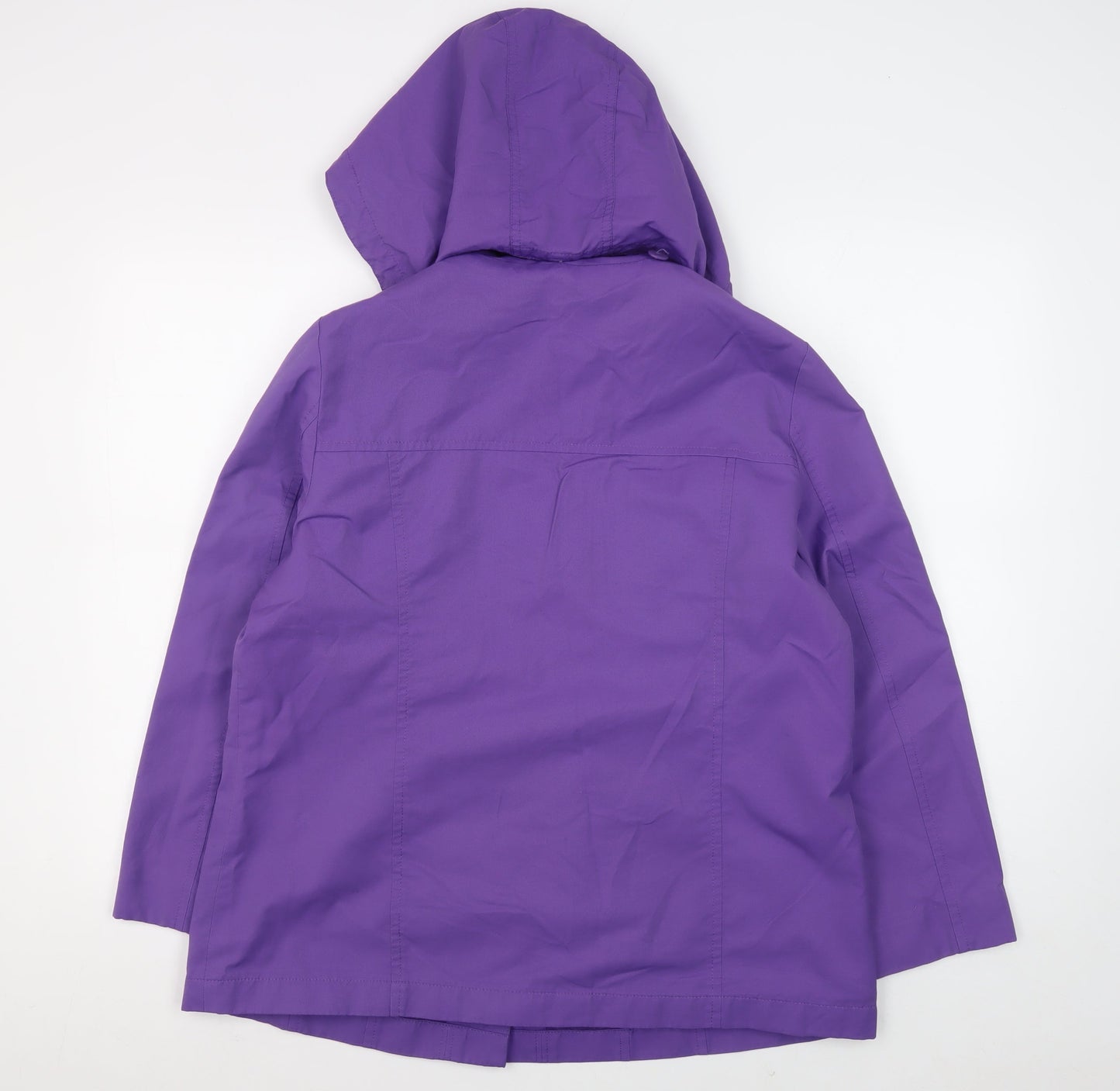 Marks and Spencer Women's Purple Hooded Rain Coat Size 14