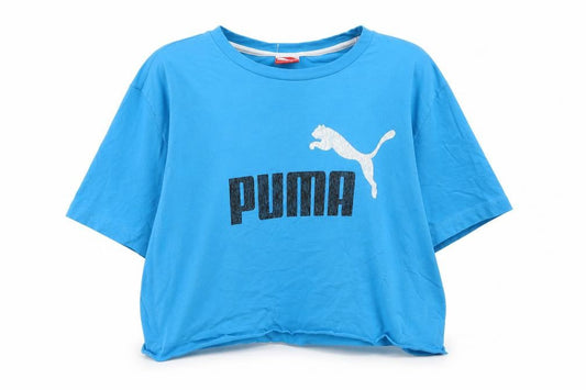 Puma Womens Blue XL Basic T-Shirt, Breathable, Sports