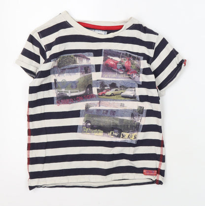 Additional front view of Adventurers girls’ multicoloured striped jersey t-shirt 11-12 years