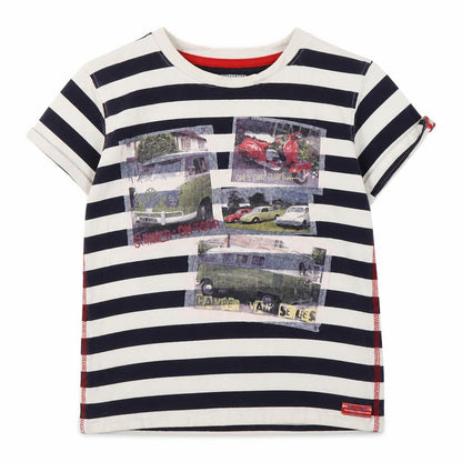 Front view of Adventurers girls’ multicoloured striped jersey t-shirt 11-12 years