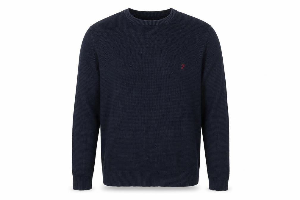 Farah Men's Blue Crew Neck Pullover M