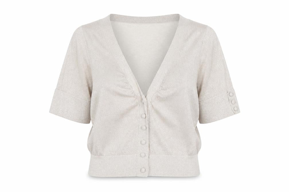 Jasper Conran Women's Ivory V-Neck Cardigan Size 12