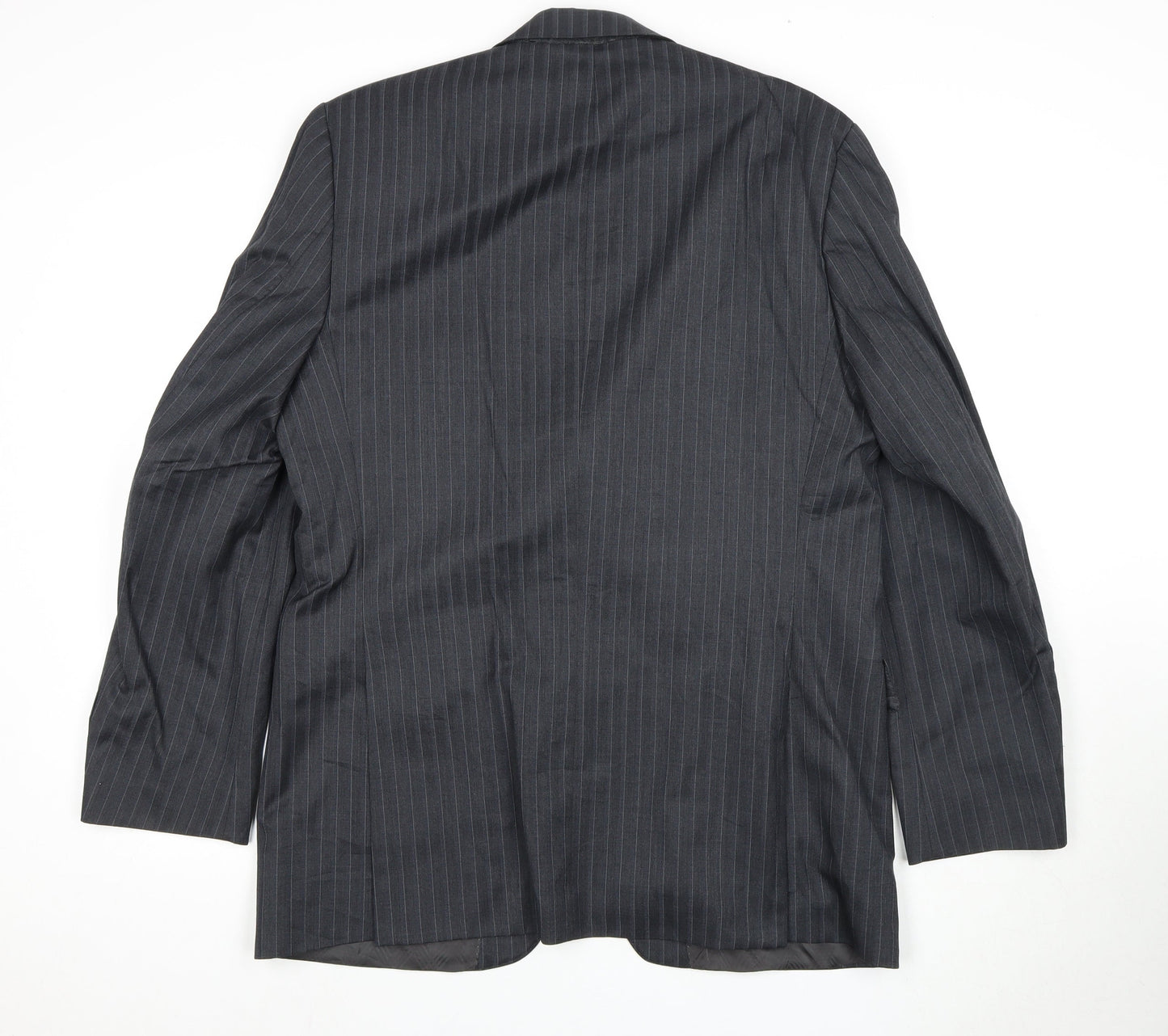 Jeff Banks Men's Grey Striped Suit Jacket, Size 42L, Formal