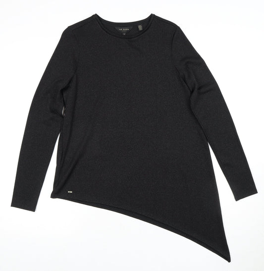 Ted Baker Women's Black Asymmetrical T-Shirt Size 8