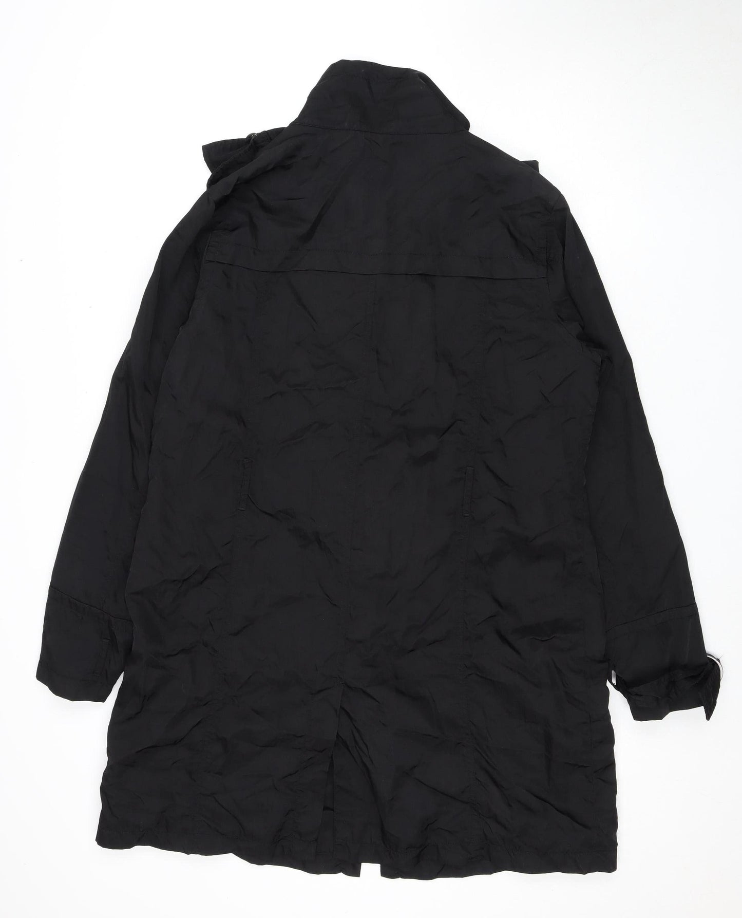 Red Herring Black Hooded Parka Jacket Size 14 Women's