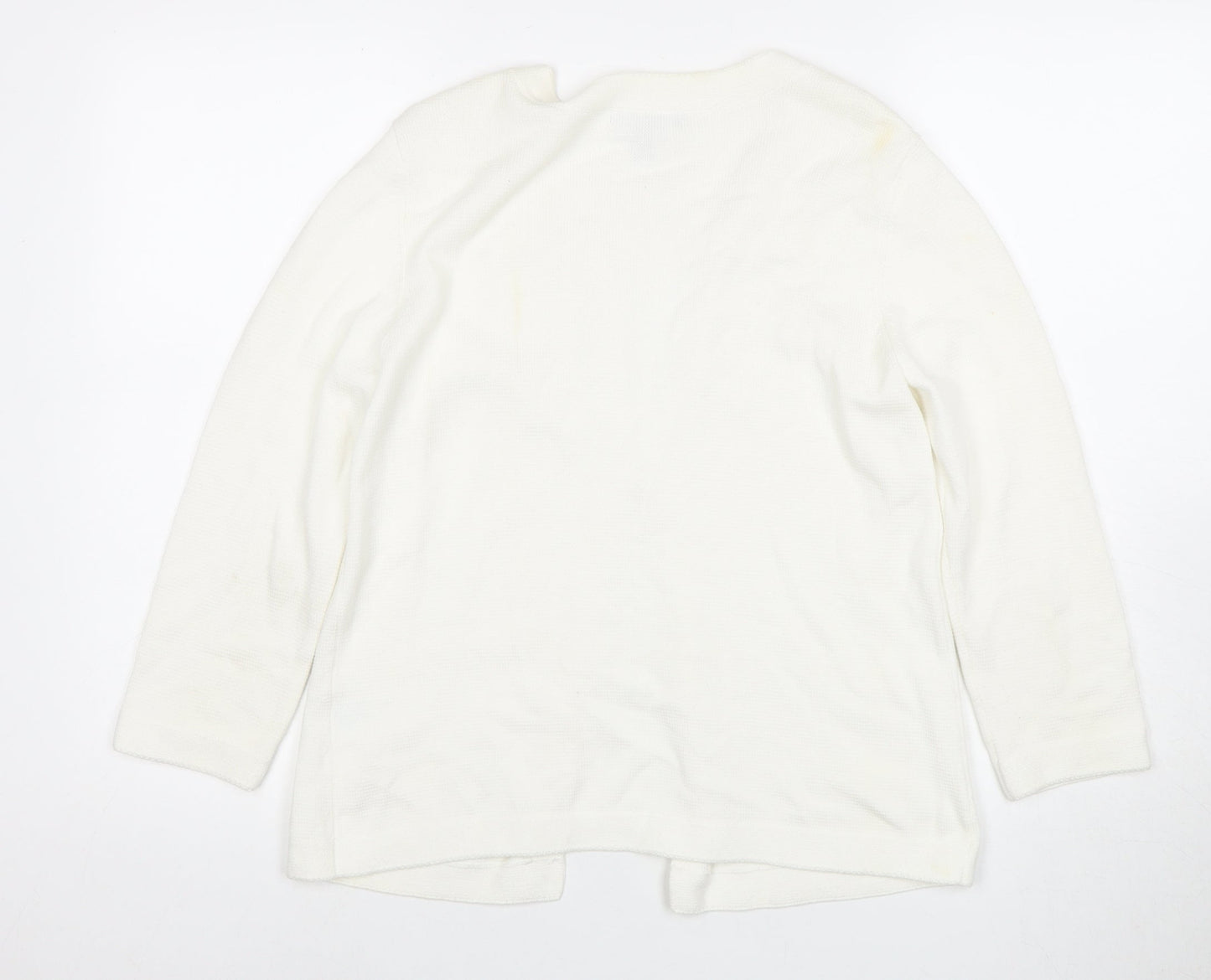 Lands' End Women's White Cardigan, Size S - Lightweight Knit
