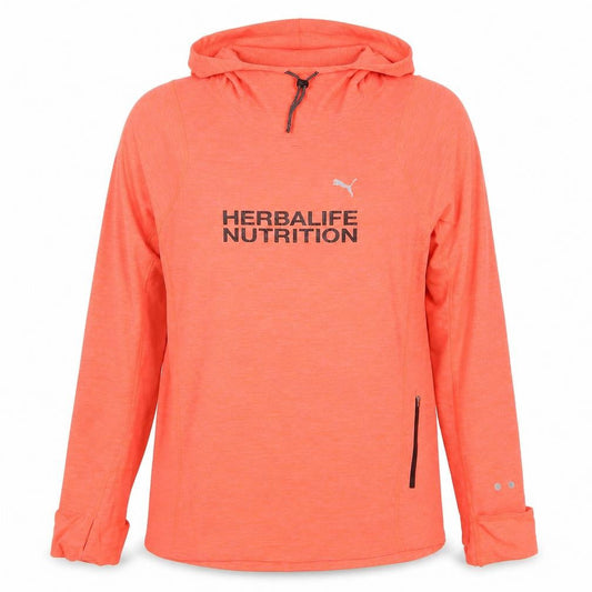 Puma Womens Orange Hooded Pullover, Long Sleeve Size 16,