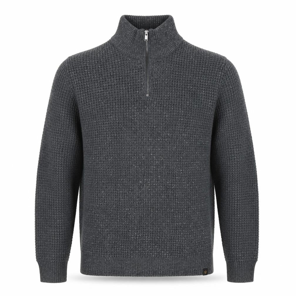 Next Men's Grey Full Zip Jumper, Size L, High Neck, Casual