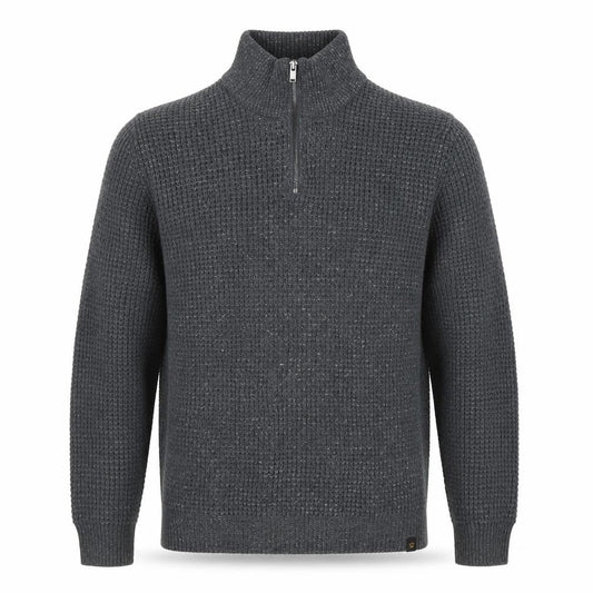 Next Men's Grey Full Zip Jumper, Size L, High Neck, Casual