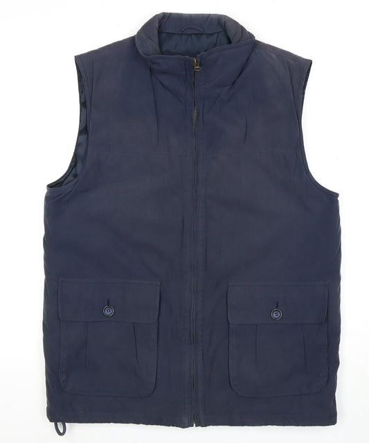 Northwood Men's Blue Waistcoat, S, Zipped Pockets