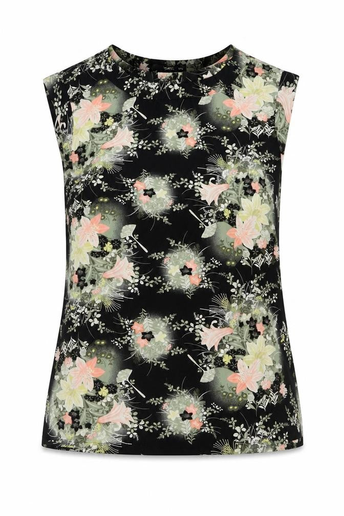 Oasis Women's Black Floral Blouse, Size 10, Camisole
