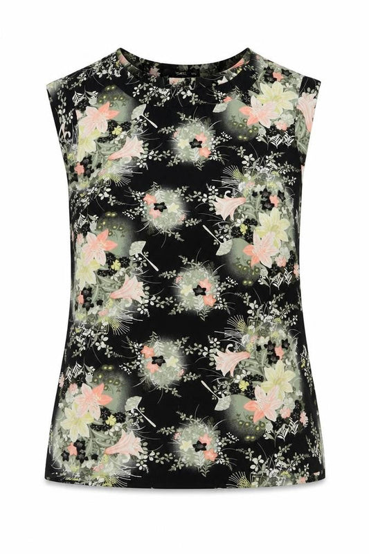 Oasis Women's Black Floral Blouse, Size 10, Camisole