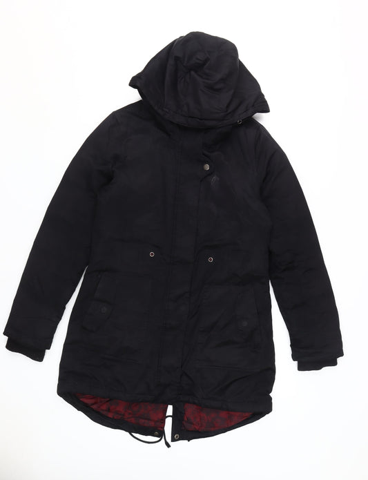 Vila Women's Black Parka Coat M - Hooded, Winter Ready