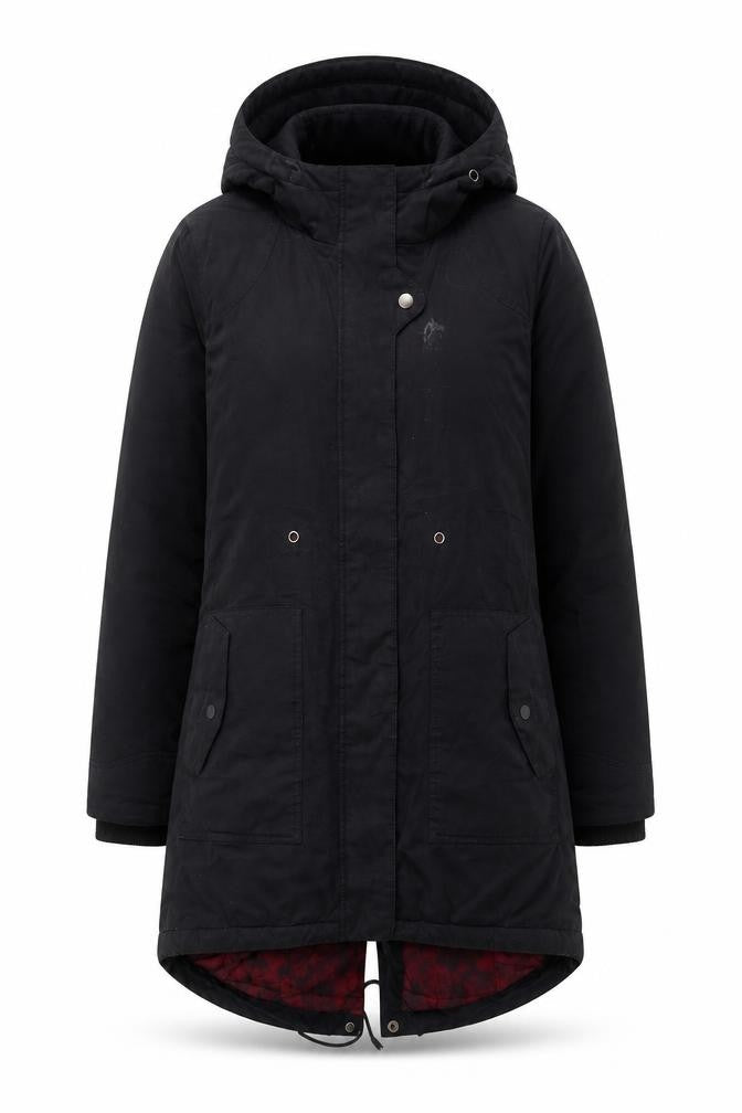 Vila Women's Black Parka Coat M - Hooded, Winter Ready