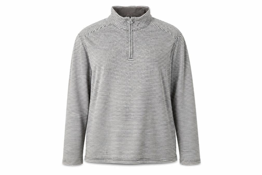 Lands' End Unisex Adults Grey Striped Pullover Sweatshirt XL