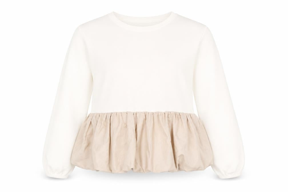 Zara Women's Ivory Beige Pullover Sweatshirt Size L