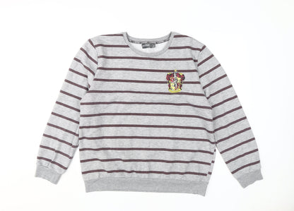 Harry Womens Potter Grey Striped Sweatshirt Size L