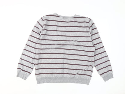 Harry Womens Potter Grey Striped Sweatshirt Size L