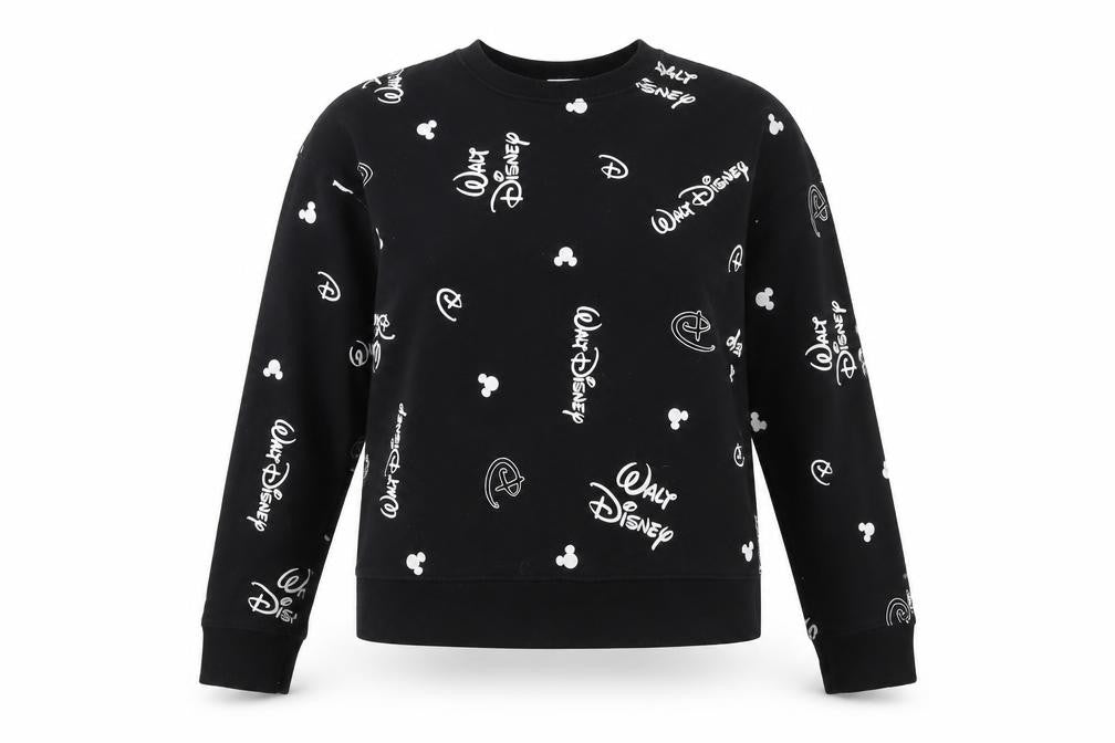 Disney Women's Black Logo Pullover Sweatshirt 2XS
