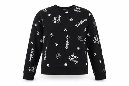 Disney Women's Black Logo Pullover Sweatshirt 2XS