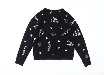 Disney Women's Black Logo Pullover Sweatshirt 2XS