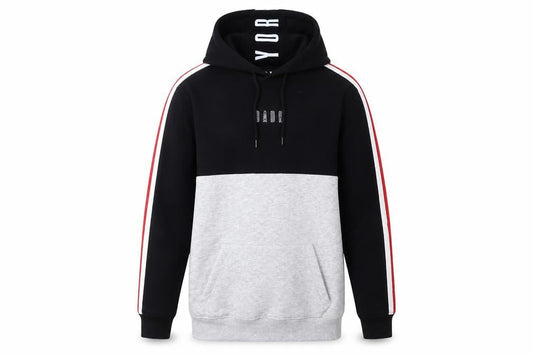 BADR Men's Black & Grey Pullover Hoodie, Size S, Logo Accent