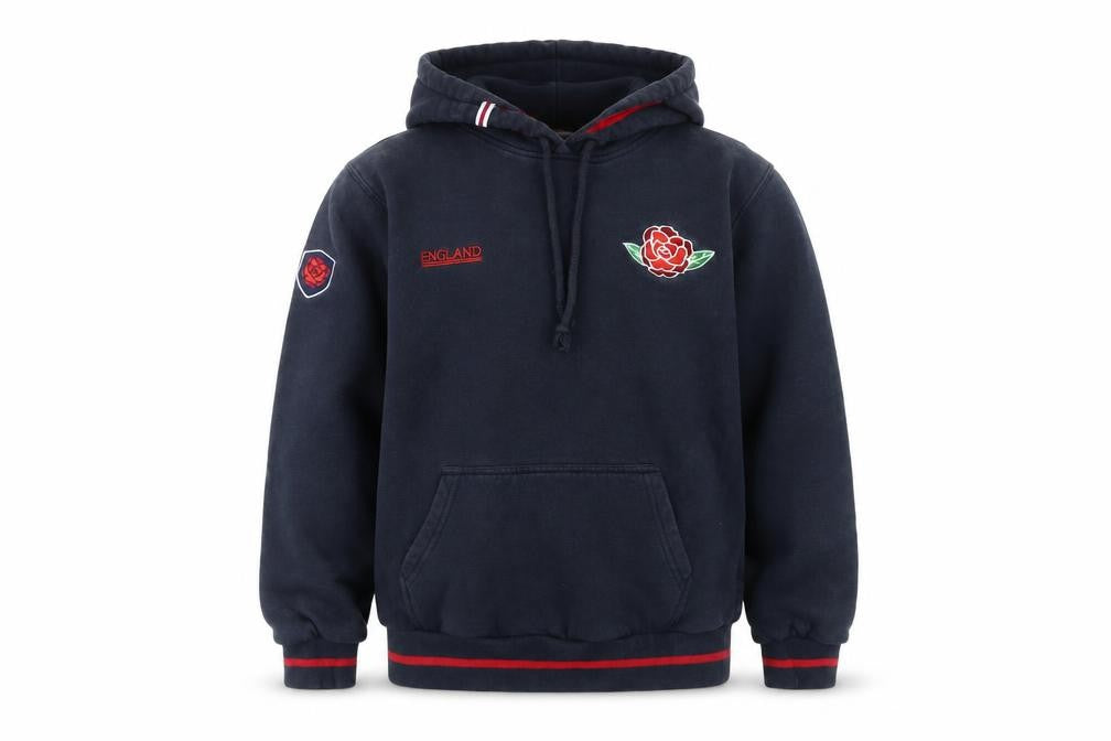 ENGLAND Boys Blue Pullover Hoodie - Size S, Hooded Embroidered
