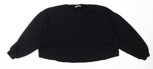 Zara Women's Black Pullover Sweatshirt M