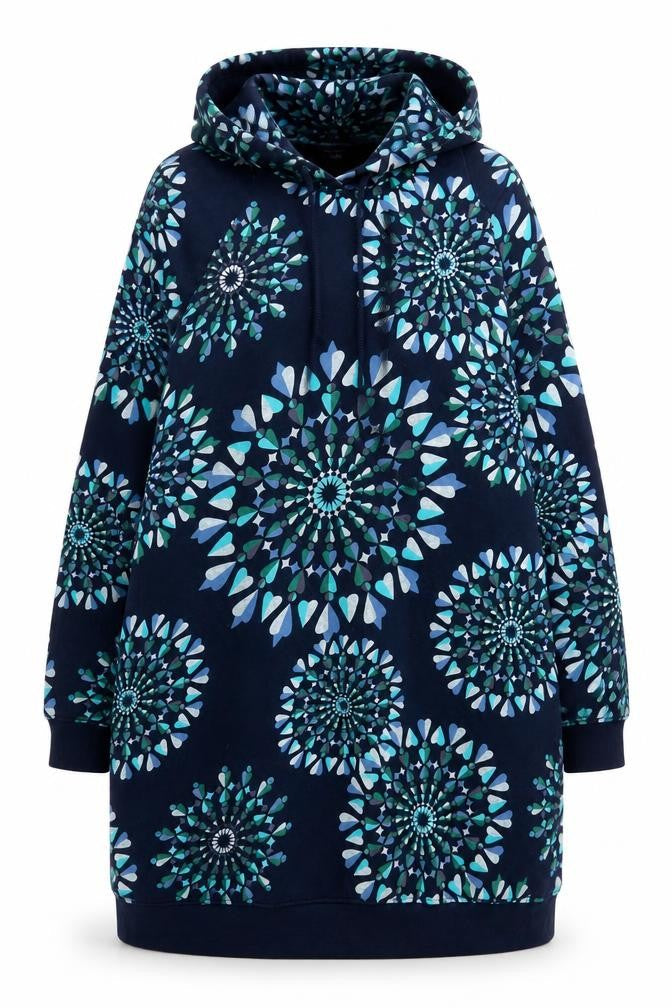 John Baner Women's Blue Geometric Hoodie L