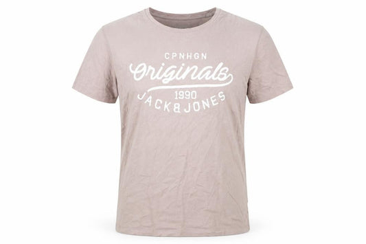 Jack & Jones Men's Beige Graphic T-Shirt - L
