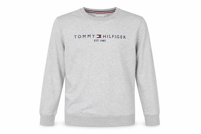 Front view of Tommy Hilfiger boys’ grey logo sweatshirt -, size 16, casual