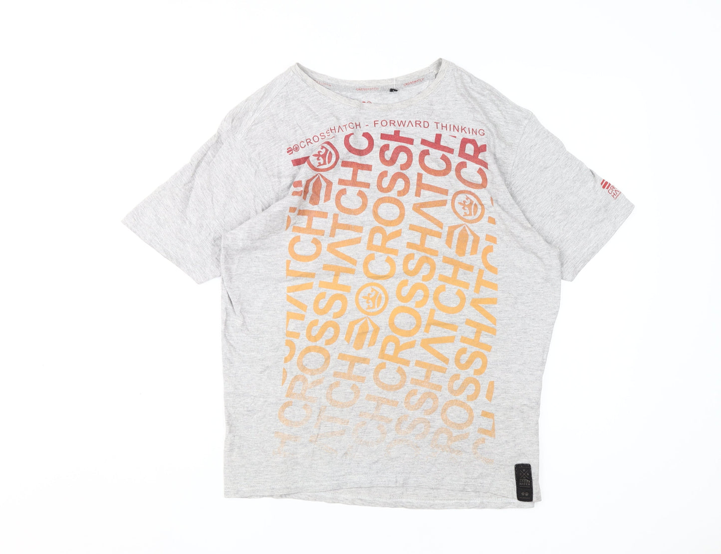 Crosshatch Men's Grey Graphic Print T-Shirt, L
