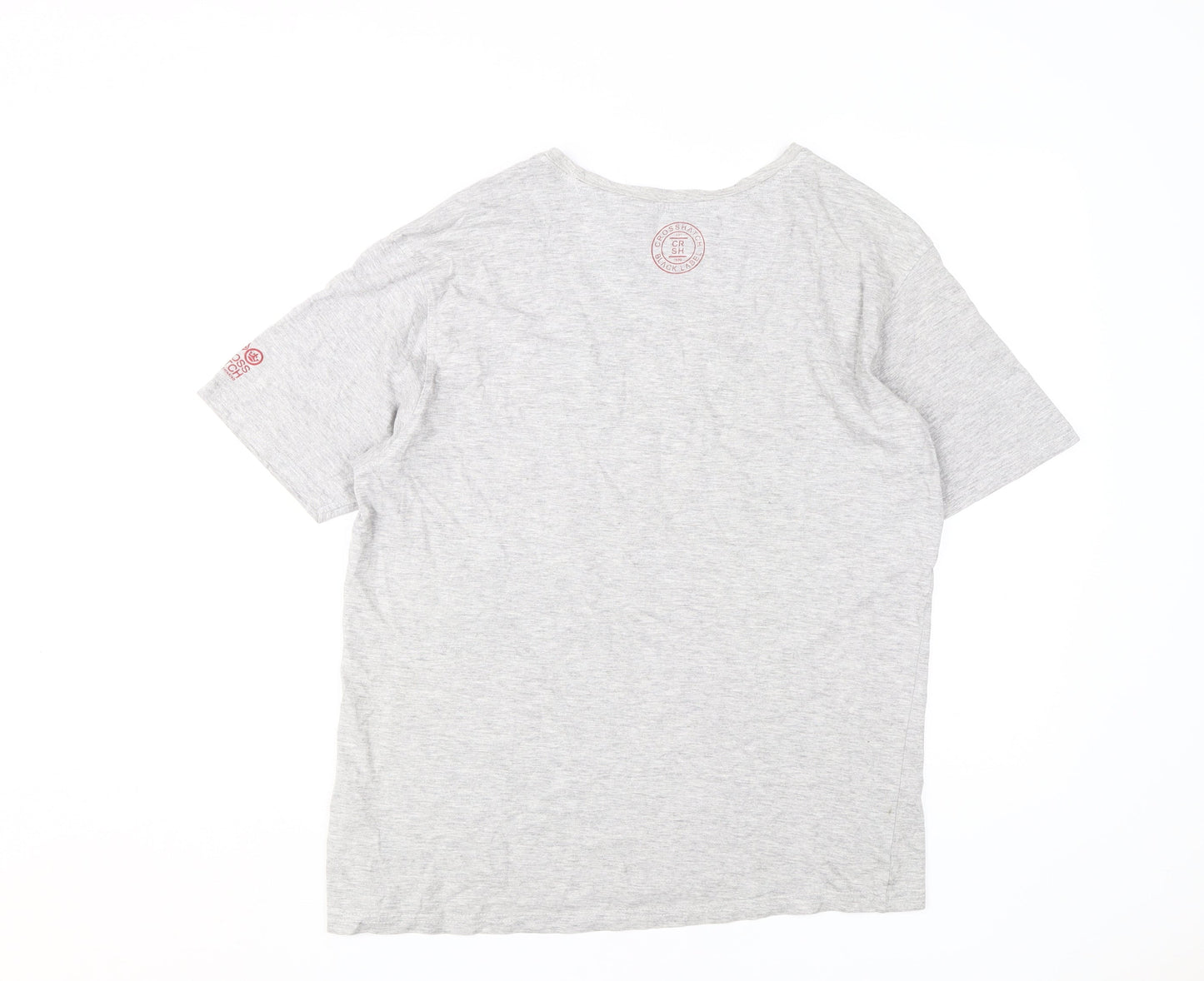 Crosshatch Men's Grey Graphic Print T-Shirt, L