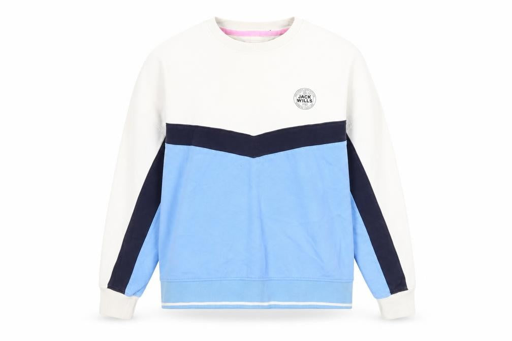 Jack Wills Women's Ivory Blue Sweatshirt Size 14